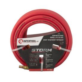 INTERTOOL Шланг гибридный, профессиональный, 20 атм, 10*17мм, 10м с латунными быстроразъемными соединениями, STORM PT-1781