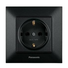 Panasonic Arkedia Slim Розетка 1-а з/з (чорна) WNTC0202-2BL