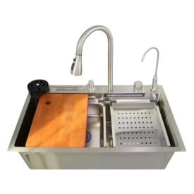 ZERIX ZH7546-SET-06.SUS304 DECOR Кухонна мийка багатофункціональна 750*460*215мм. (з PVD  покриттям)