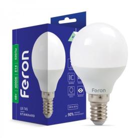 Feron LED-Лампа STANDART куля 6w 4000k E14 LB-745
