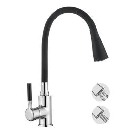 LEDEME LM4199-2 Змішувач для кухні (чорний/хром)