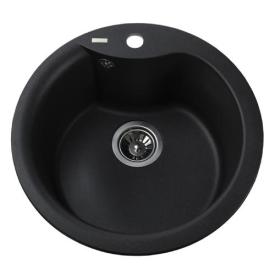 Globus Lux ORTA Мойка гранитная 485мм. (чёрный металлик)