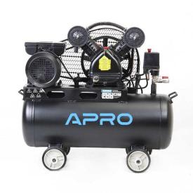 APRO Компрессор двухцилиндровый ременный OFBD-50 2.2кВт 402л/мин 8бар 50л (2 крана) + масло 0,5л 850181