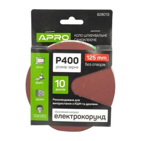 APRO Круг наждачний самоклеючий Ø125 мм., P400 (уп./10од.) 828013