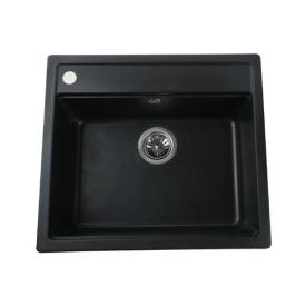 Globus Lux VOLTA Мойка гранитная 570*510мм. (чёрный металлик)