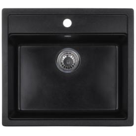 ZERIX ZS-5751S-03 Мийка гранітна 570*510мм. (чорна)