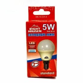 RightHausen LED-Лампа куля 5W E14 4000K HN-155010