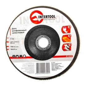 INTERTOOL Диск шлифовальный лепестковый торцевой Ø180мм. К100 BT-0230