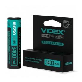 VIDEX Аккумулятор 18650 3,7V 3400mA (ЗАЩИТА) 18650