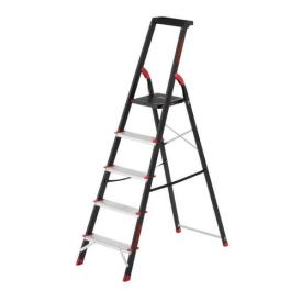 INTERTOOL Лестница-стремянка миталевая на 5 ступенек, лоток для инвентаря (max. 150кг.) LT-0055