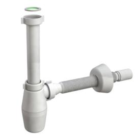 AQUA FACTORY 3026UA04GR Сифон для умывальника с накидной гайкой 5/4, с гофрой d40/50 с розеткой 46860