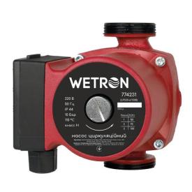 WETRON Насос циркуляційний 75Вт Hmax 4м Qmax 45л/хв Ø1½ 130мм бордо + гайки Ø1