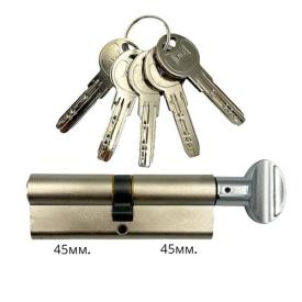 KALE 164SM 90MM Цилиндр ключ-тумблер 45*45 (никель)