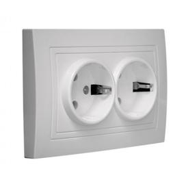 MARSHEL ELEGANT Розетка внутр. 2-я с/з (белая) RS16-380