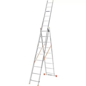 BLUETOOLS Лестница алюминиевая 3-х секционная (3х9 ступенек) 5,88м. 160-9006