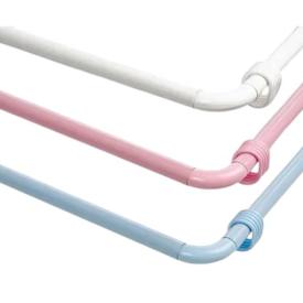 BANIOHOME Штанга кутова для ванни 80cm-80cm (біла)