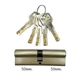 HISAR Цилиндр ключ-ключ 50*50 (никель) BC-100(50*50)