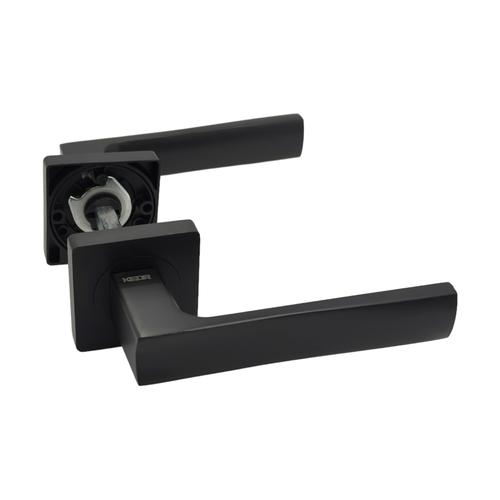 KEDR R08.144-AL-Black mat Ручка дверна на кадратній розетці (чорний мат)