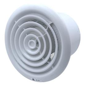 AURAMAX RF 4S C Вентилятор вентиляційний осьовий з антимоскіт. сіткою та клапаном Ø100 мм. (білий) 60-617