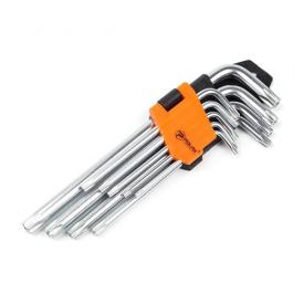 POLAX Набір шестигранних Г-подібних ключів TORX Т10-Т50 9од. (подовжені) 25-008