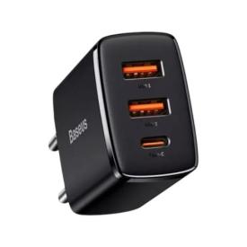 Baseus Зарядний пристрій Compact Quik Charger 2U+C 30W EU Black CCXJ-E01
