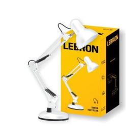 LEBRON Настільна лампа під лампу E27 (БІЛА) 15-11-80