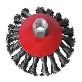 INTERTOOL Щітка конусна 115 мм, для КШМ, М14 (пучки крученого дроту) BT-4115