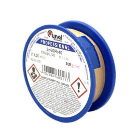 CYNEL PROFESSIONAL Припой з флюсом Sn60Pb40 Ø1.2мм., (100гр.)