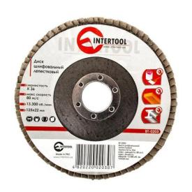 INTERTOOL Диск шлифовальный лепестковый торцевой Ø125мм. К36 BT-0203