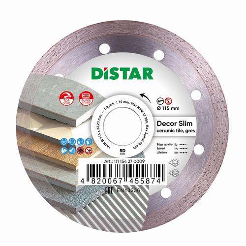 DISTAR 1A1R DECOR SLIM Диск алмазний 115x1,2/1,0x8x22,23мм. 11115427009