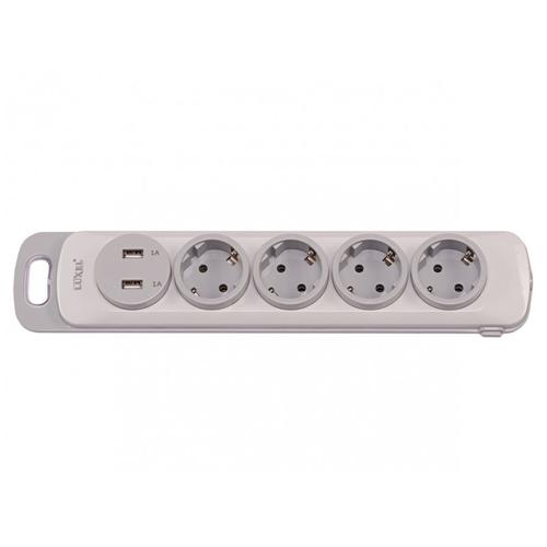 LUXEL Колодка для подовжувача 4-а з/з + 2 *USB 4351