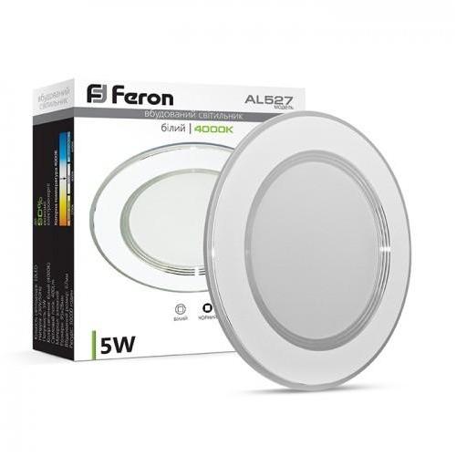 Feron LED-Світильник вбудований 5W 4000K 400Lm (білий) AL527