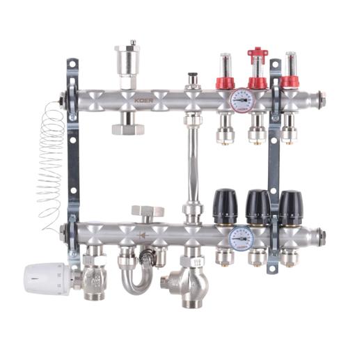 KOER KR.S1012-3 Коллектор со встроенным смешив. узлом 1х3 SUS304 и евроконус 3/4-16 (KR2936)