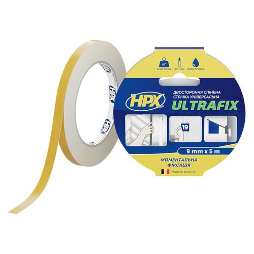 HPX Стрічка двохстороння ULTRAFIX 9мм.*1мм.*5м. біла (блістер) DSU0905