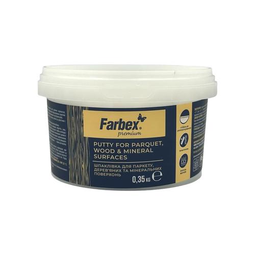 Farbex Шпаклевка для паркета, деревянных и минеральных поверхностей 0,35 кг. (белая)