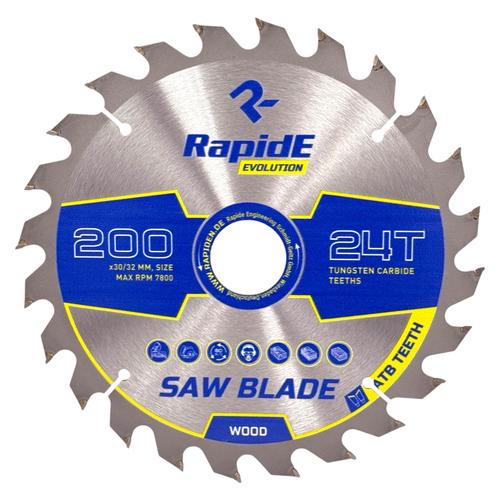 RAPIDE Basic Series Диск пильний по дереву Ø200*30/32мм. (24зуб.) RAHФ-00003208