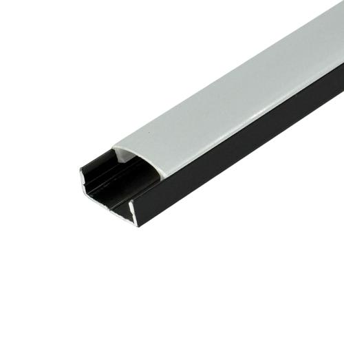 Профіль для LED-стрічки накладний 2м. ЧОРНИЙ (білий матовий  розсіювач) ПФ-18/7 1022702