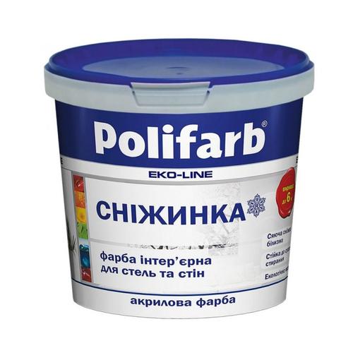 POLIFARB Фарба водоемульсійна акрилова 3,8 кг. СНІЖИНКА