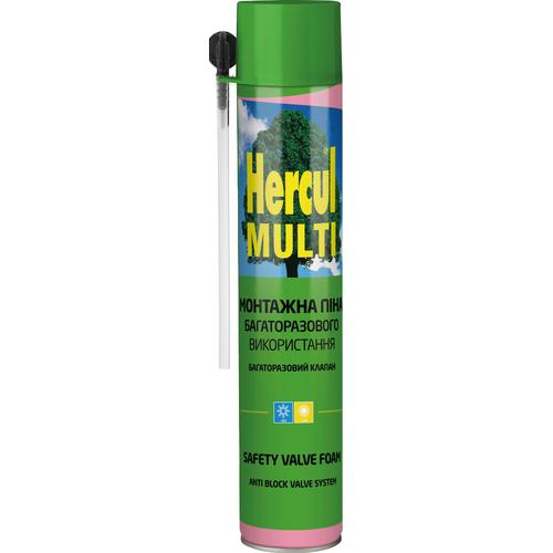 HERCUL MULTI Піна монтажна з багаторазовим клапаном 750мл./850г.