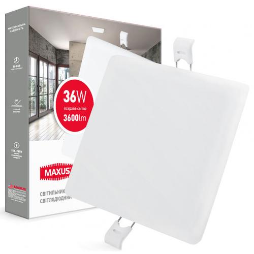 MAXUS LED-Світильник вбудований 36W 4100K 3600Lm 1-MSP-3641-S