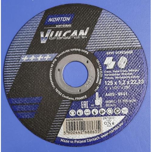 NORTON VULCAN Диск відрізний по металу 125*1,2*22,2 70V103
