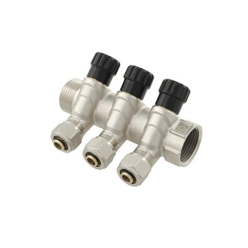 Raftec Колектор з регулюючими вентилями 1/2х1/2 3-виходи KK03013