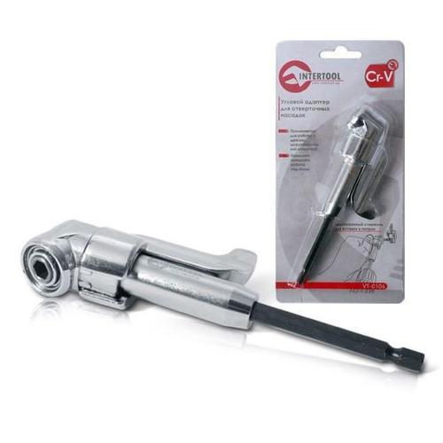 INTERTOOL Кутовий адаптер для насадок для викруток 1/4, CrV VT-0106