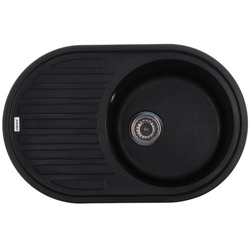 ZERIX ZS-7750R-14 Мийка гранітна 760*500мм. (чорний металік)