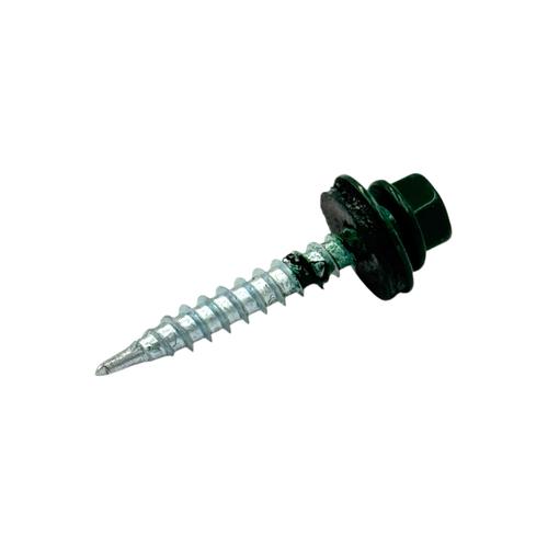 SDS Саморез по металлу с шайбой EPDM 4,8*35мм. ЗЕЛЕНЫЙ МОХ RAL6005 (пач/250шт)
