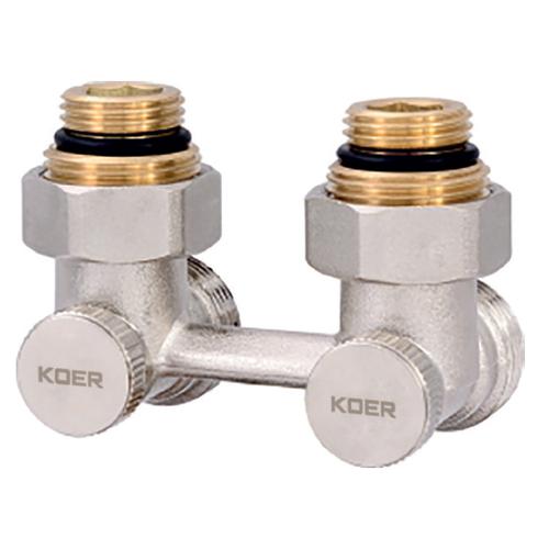 KOER KR.1132 Вузол нижнього підключення радіатора 3/4'' кутовий (комплект)