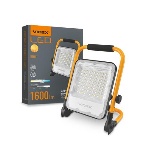 VIDEX LED-Прожектор акумуляторний PREMIUM 220V 50W 5000K 1600Lm VL-F2A-505