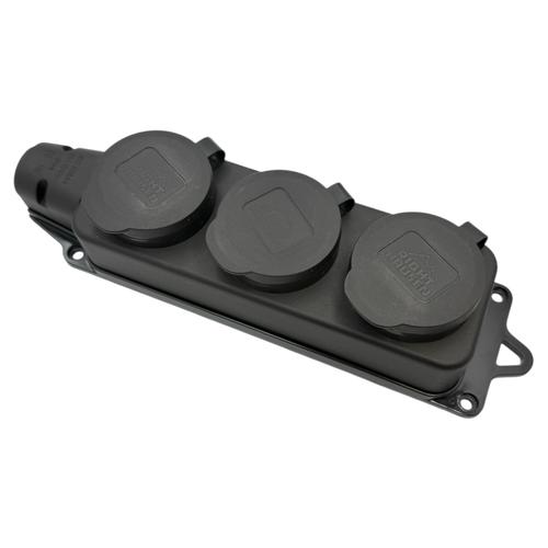 RightHausen Колодка для подовжувача 3-а з/з каучукова 250В 16A IP44 HN-084032N