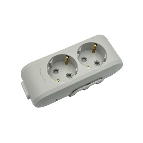 Panasonic X-tendia Колодка для удлинителя 2-я с/з, защита. шторки (серая) WLTB0420-2GR
