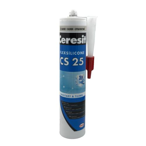 Ceresit CS25 Силіконовий герметик для швів СРІБЛЯСТИЙ (4)